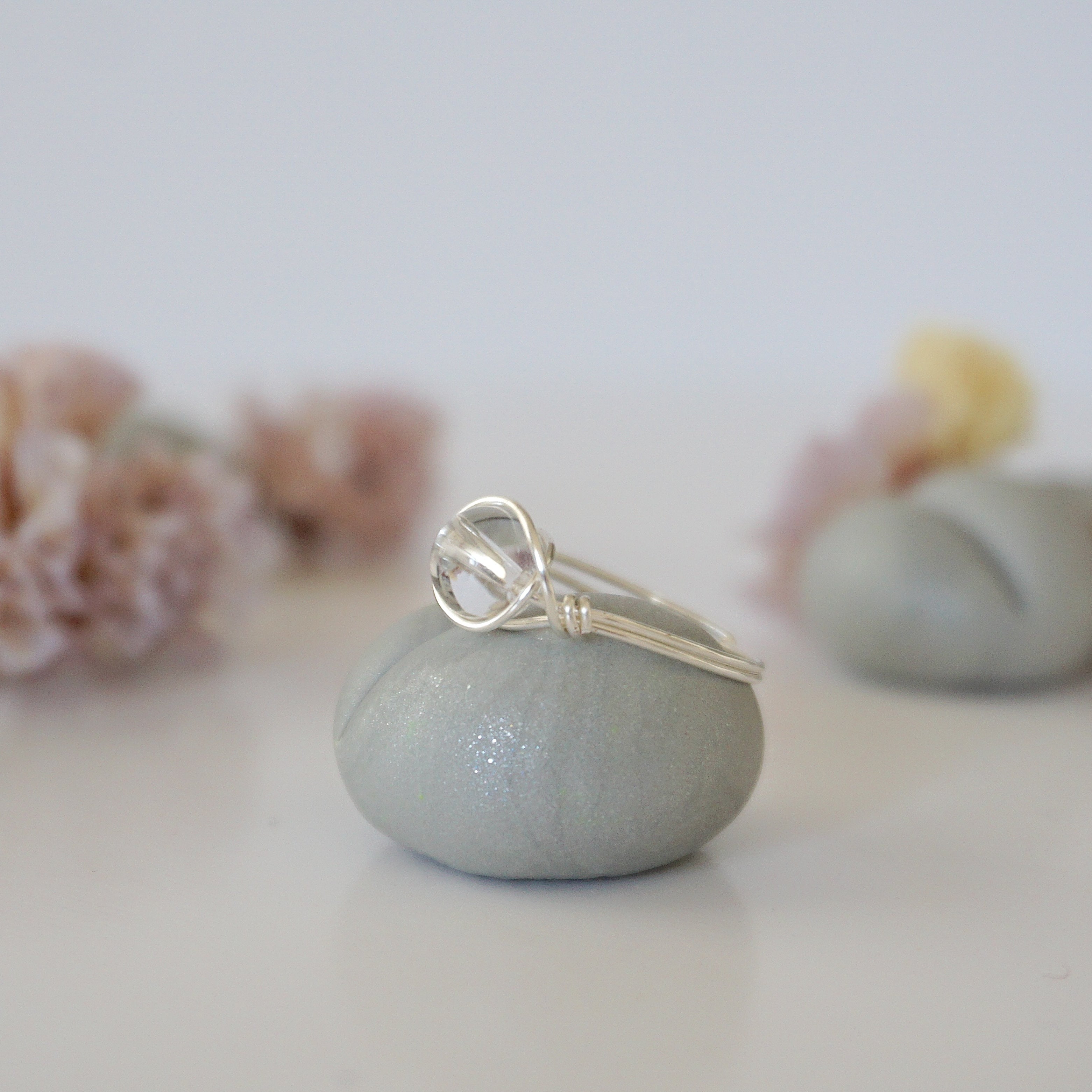 Simple Birthstone Ring - Clear Quartz (Rock Crystal) for Women | Elegant & Minimalist Jewelry | Perfect for Gifts, Anniversaries & Everyday Wear