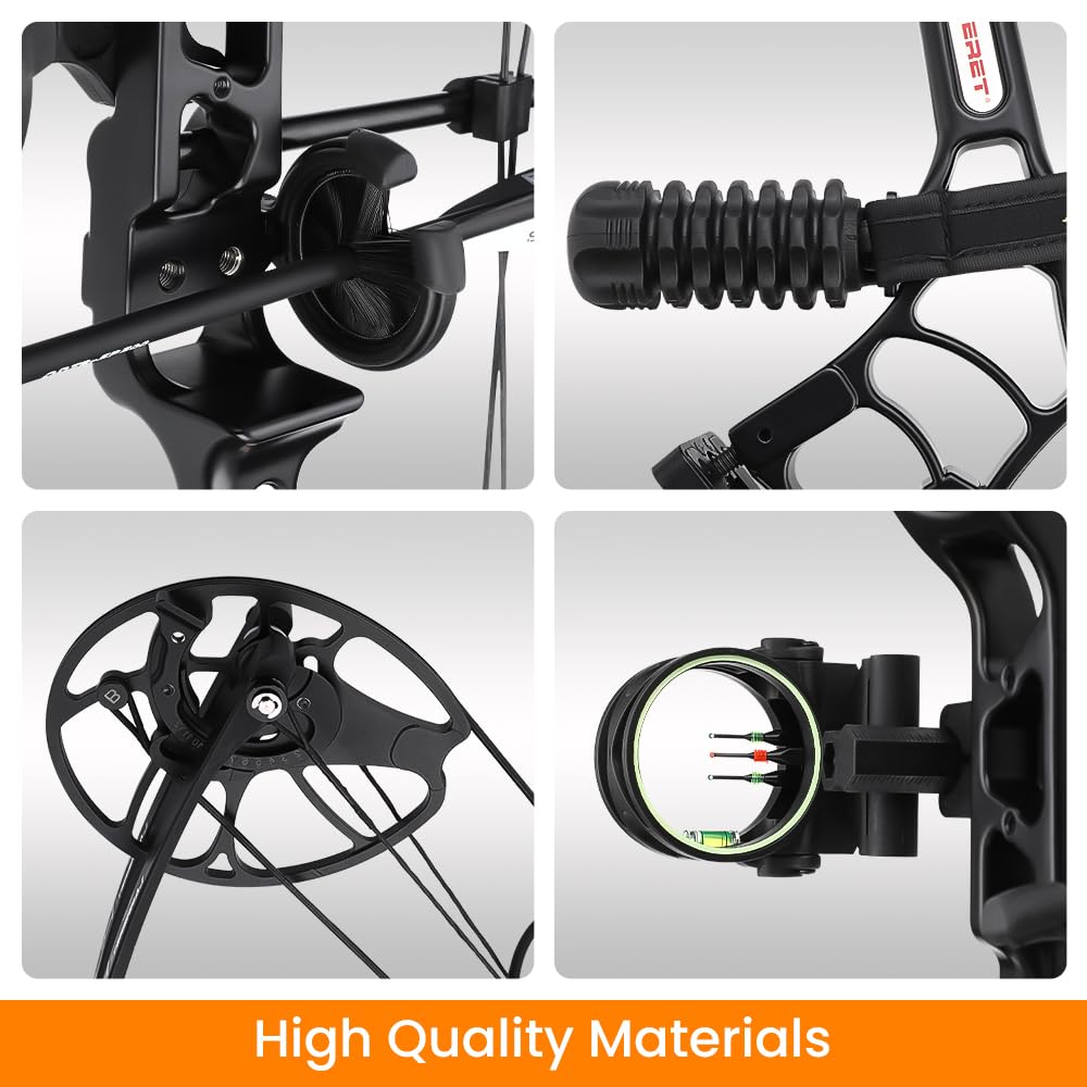 Lightweight Compound Bow Kit for Hunting & Target Practice | Adjustable 0-50 Lbs Draw Weight, 290 FPS Speed | USA-Made Limbs | Complete Archery Set for Adults & Youth | Perfect for Backyard Training, Hunting Trips & Outdoor Adventures (2025 Model)