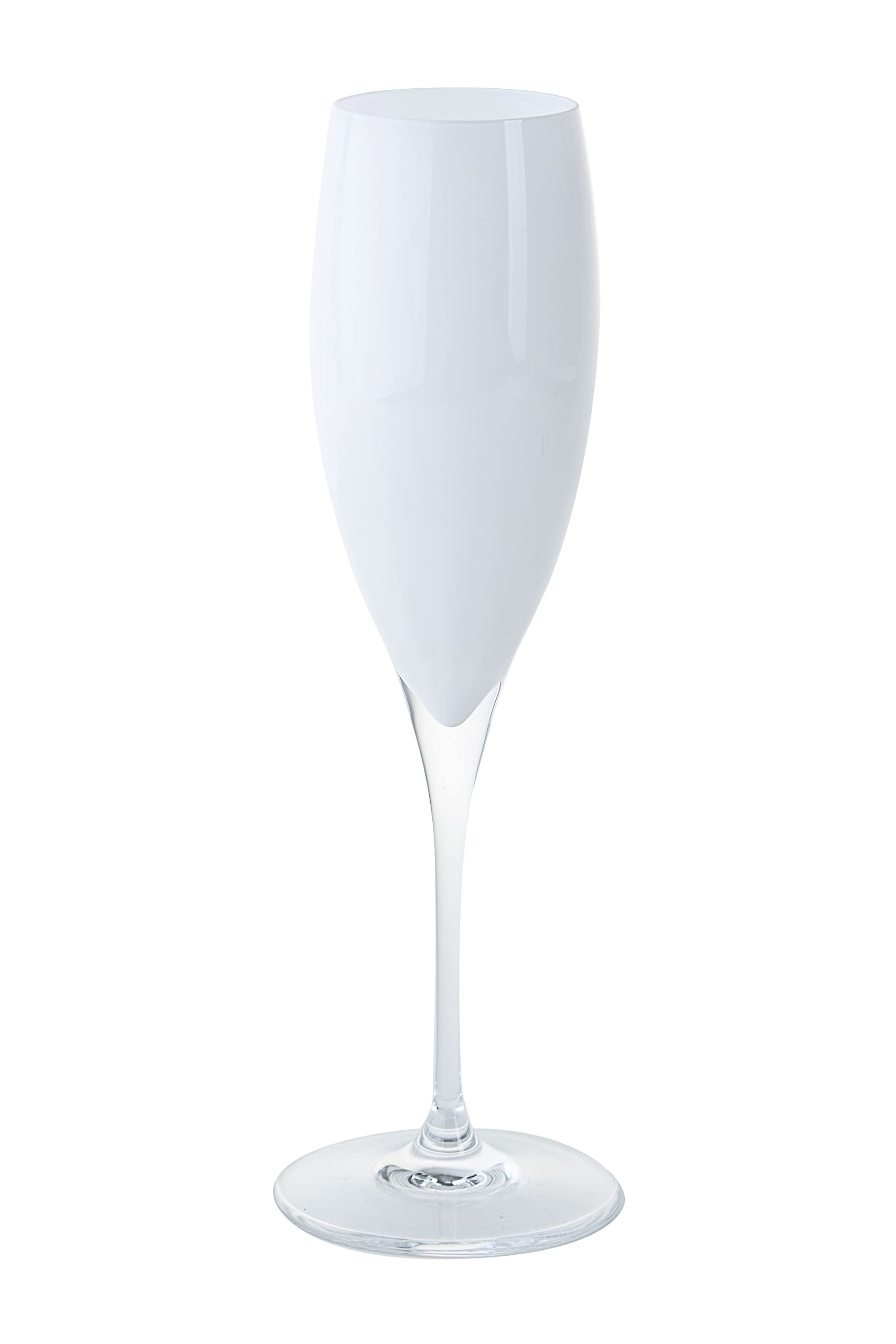 Barski 6-Piece Crystal Champagne Flute Set - 11 oz Elegant Wedding Toasting Glasses, White European-Made Glassware for Celebrations, Anniversaries & Special Occasions