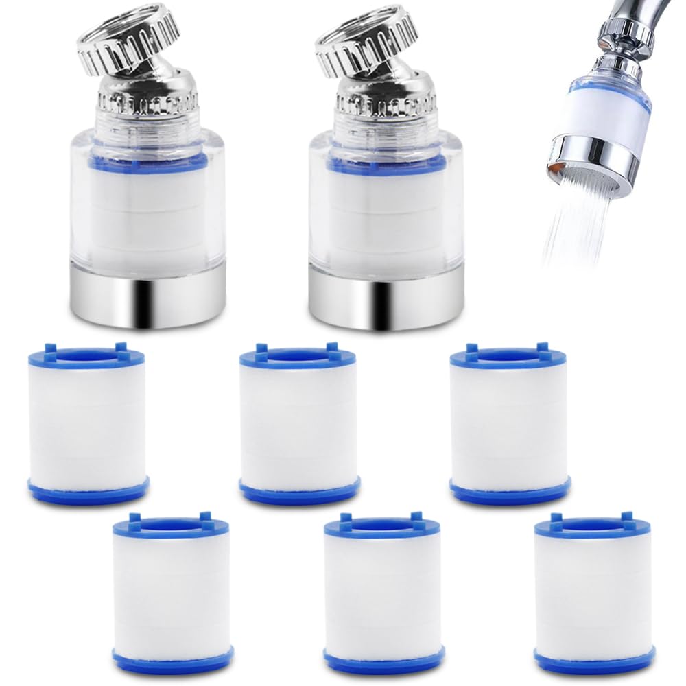 Sonku Universal 360° Rotating Bathroom Faucet Water Filter - 2 Pack for Sink, Kitchen & Home Use - Removes Impurities, Improves Water Quality