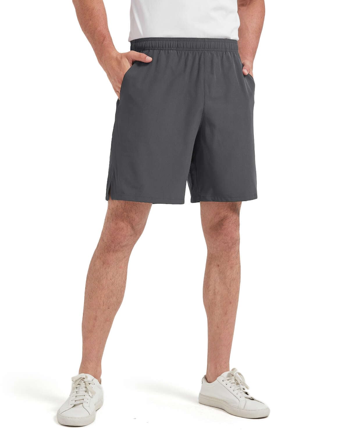 Men's 7 Inch Quick Dry Running Shorts with Zipper Pockets - Breathable Athletic Workout Shorts for Gym, Jogging & Outdoor Sports | Lightweight Pack Dry-Fit Training Shorts for Men