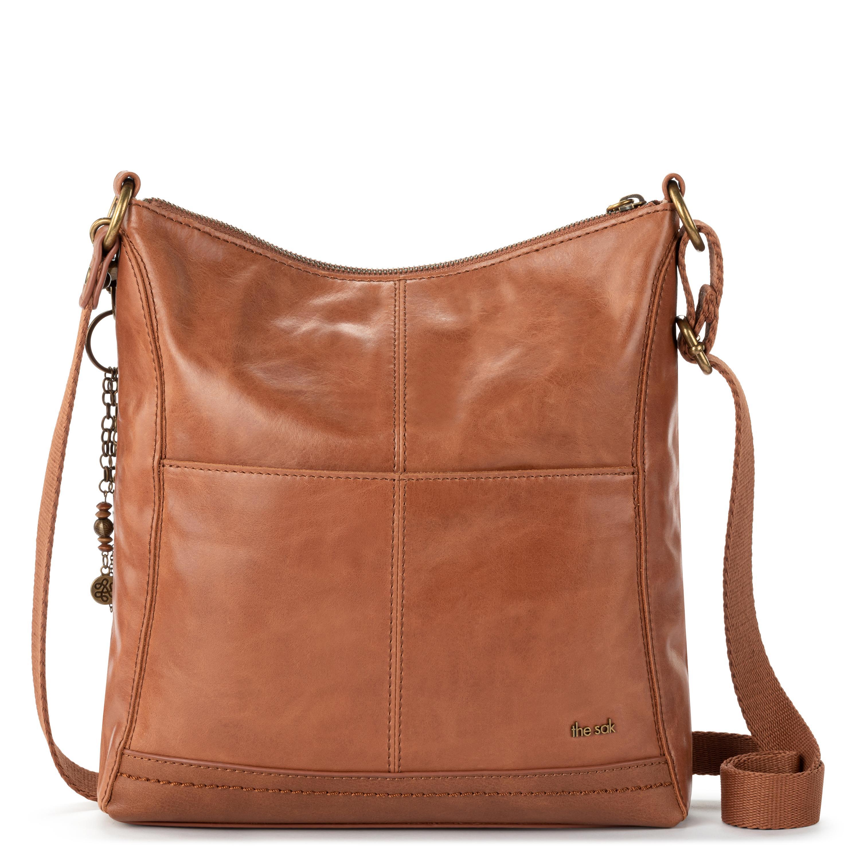 Lucia Genuine Leather Crossbody Bag - Tobacco Floral Embossed Design for Women | Perfect for Work, Travel & Everyday Use