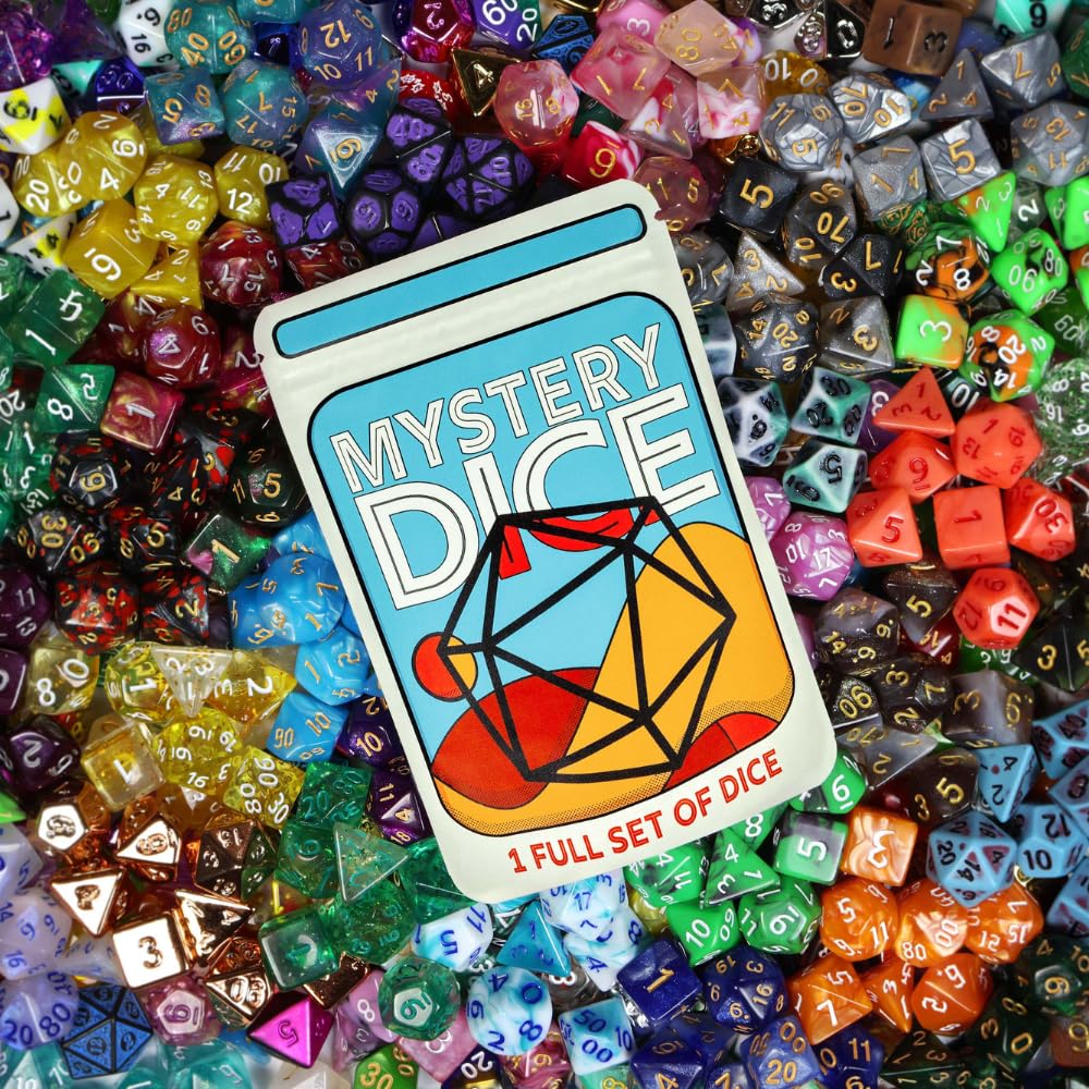 1985 Games Mystery Dice Set - 7 Polyhedral Dice with Unique Patterns for RPG, D&D, Tabletop & Board Games - Perfect for Dungeons & Dragons, Magic: The Gathering & Game Nights (Mystery Pack of 1)