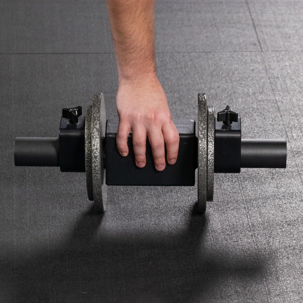 Titan Fitness Olympic Dumbbell Handles Pair - Heavy Duty Steel Barbell for Weightlifting, Strength Training - Perfect for Home Gym, CrossFit & Powerlifting Workouts