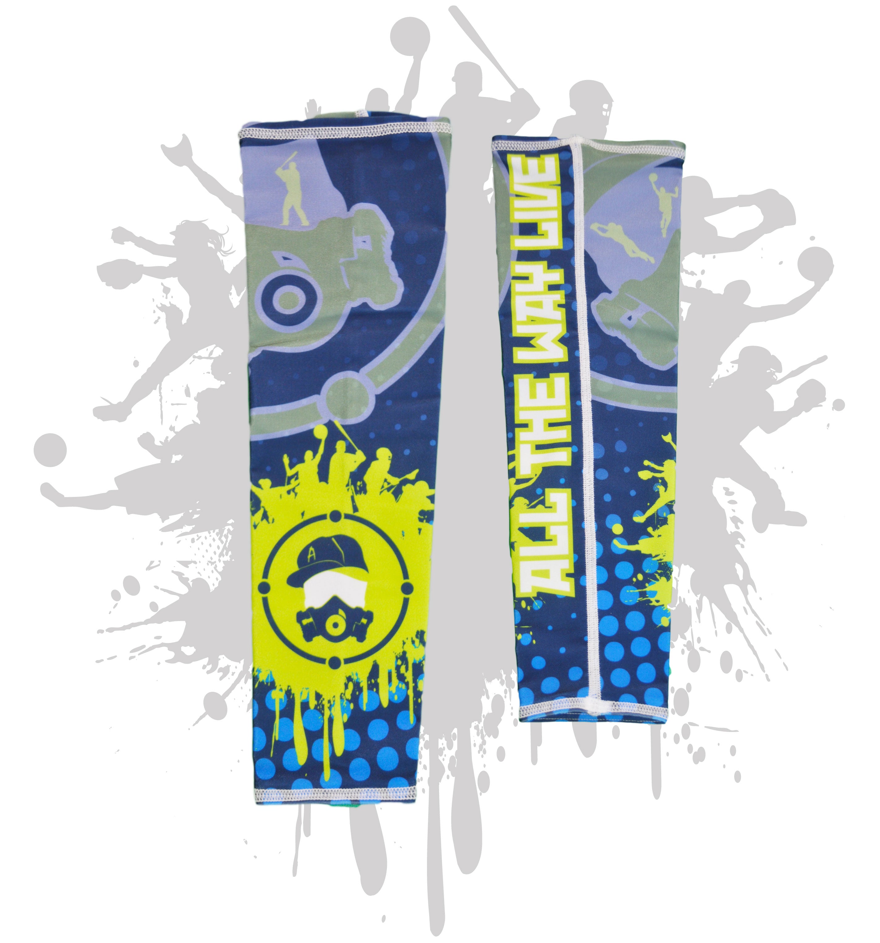 Splatter Gas Mask Arm Sleeve - UV Protection & Breathable Design for Cycling, Running, Tattoo Cover - Multiple Color Options Available for Men & Women