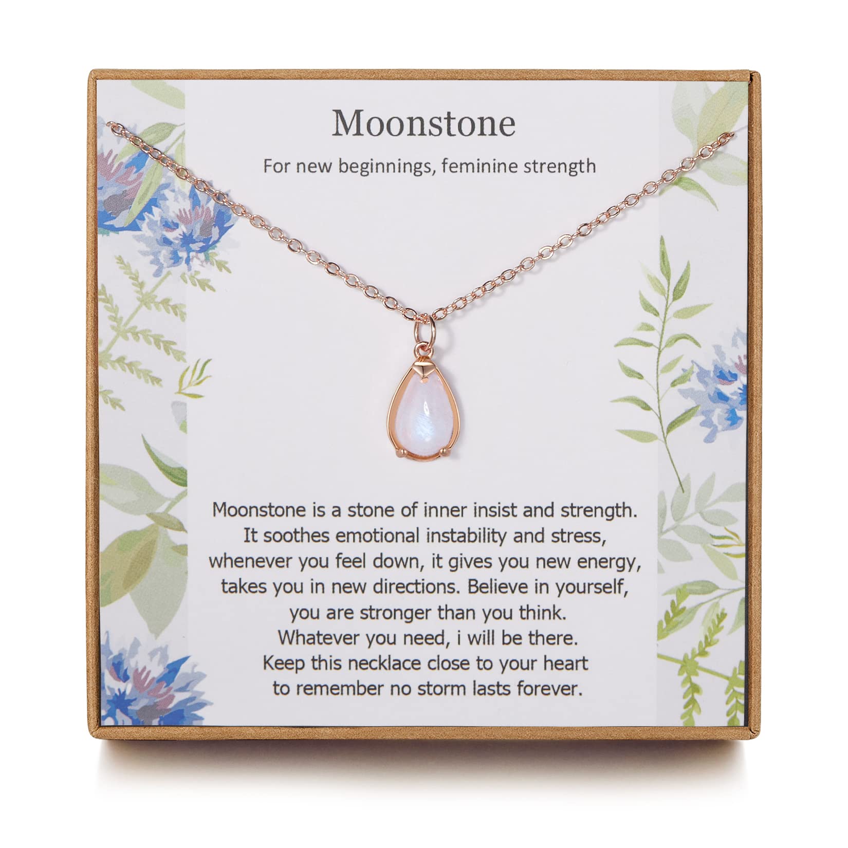 Moonstone Sterling Silver Necklace for Women - Minimalist Healing Jewelry, Divorce Gift, New Job Gift - Perfect for Everyday Wear, Special Occasions & Self-Care Moments