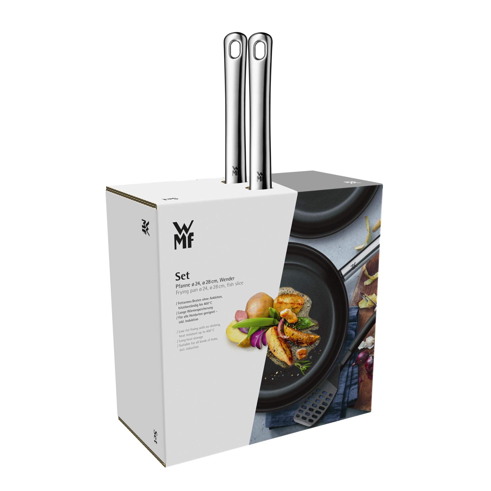 Premium WMF Nonstick Fry Pan Set - 3-Piece Cookware with Glass Lids for Healthy Cooking | Perfect for Sautéing, Frying & Serving Dishes Directly to Table