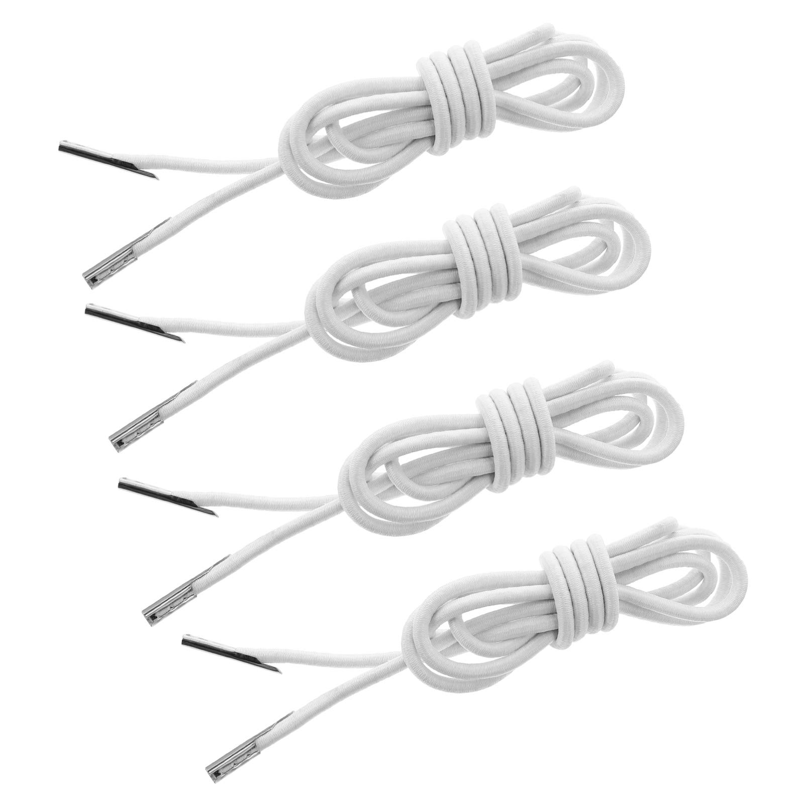 4-Pack White Chaise Lounge Replacement Bungee Cords – Latex Core Rope Laces for Reclining Patio Chairs, Beach Chairs & Salon Chairs – Durable Outdoor Furniture Repair Accessories for Poolside, Backyard & Spa Relaxation
