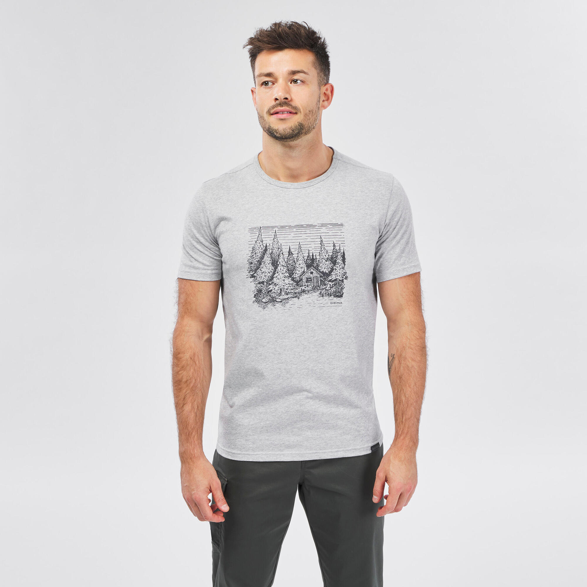 Quechua NH100 Men's Hiking T-Shirt - Lightweight Quick-Dry Performance Tee for Outdoor Adventures & Trail Running