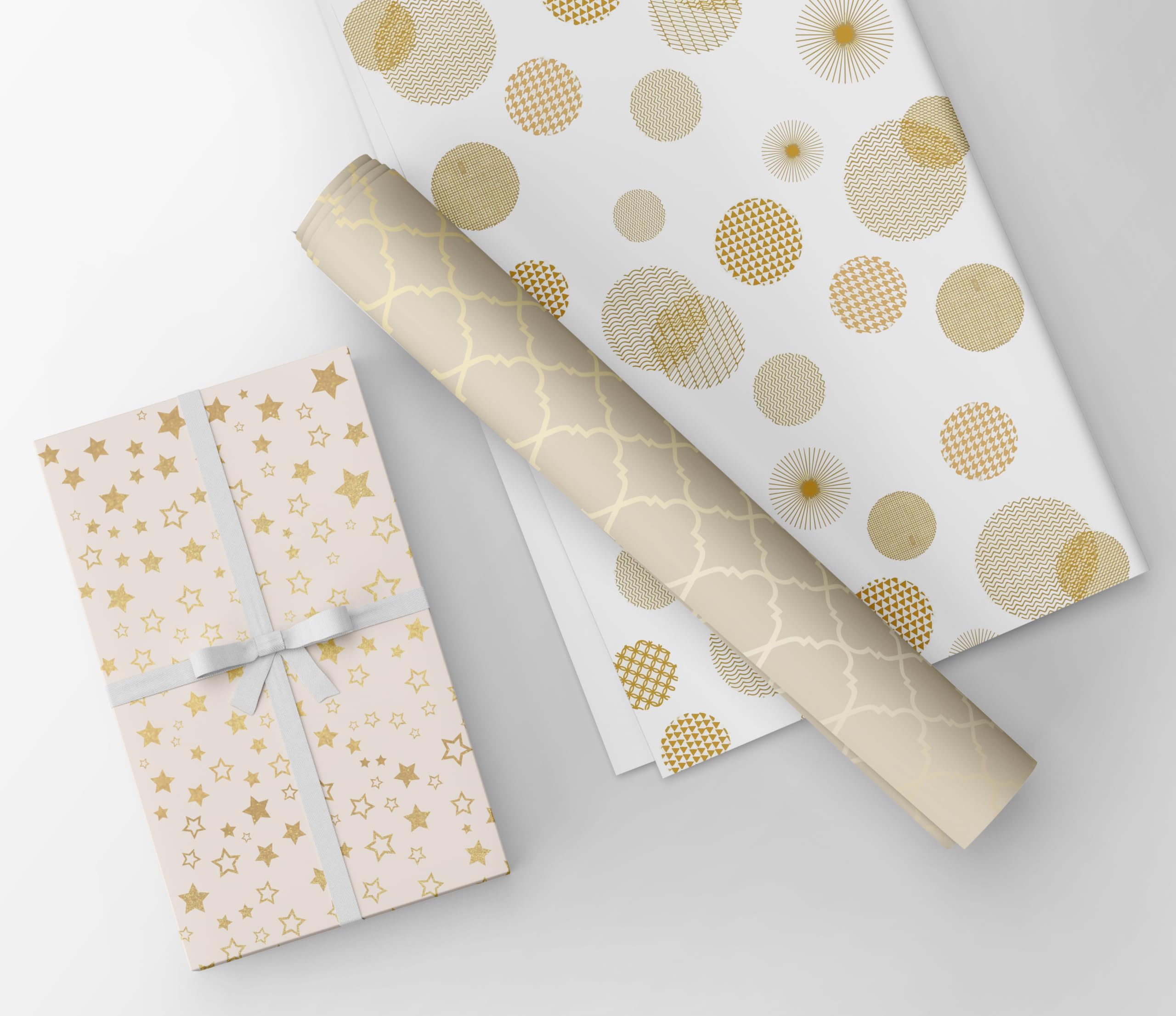 Party Propz 6-Pack Gift Wrapping Paper Set - Premium Wrapping Sheets & Rolls for Birthday, Christmas, Wedding Presents | Eco-Friendly Gift Wrap Material for All Occasions