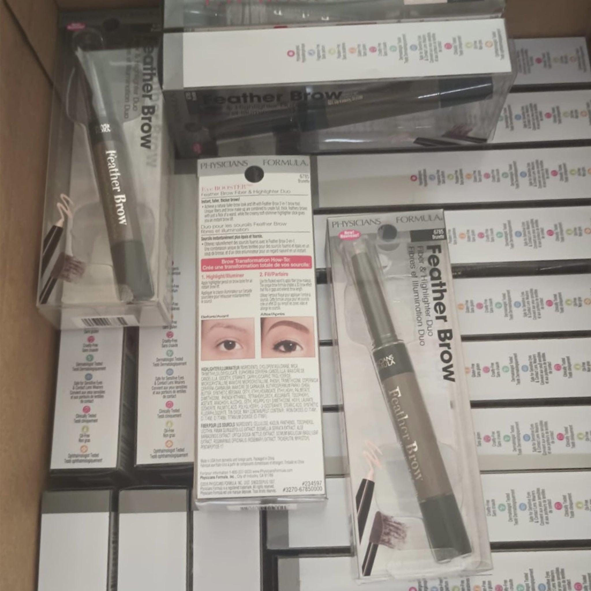 Physicians Formula Fiber & Highlighter Duo - 50 Pcs Box of False Eyelashes & Eyebrow Highlighter for Natural Look - Perfect for Daily Makeup, Special Occasions and Photo Shoots