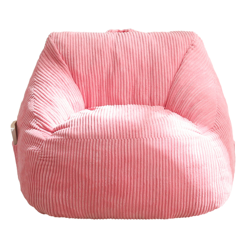 MAXYOYO Kids Bean Bag Chair - Soft Corduroy Bean Bag Couch with Handle & Storage Pocket for Gaming, Reading & Relaxing (Pink) - Perfect for Bedrooms, Playrooms & Dorm Rooms