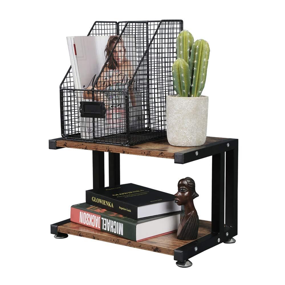 Wooden Printer Stand with Storage Shelf - 2 Tier Desktop Organizer for Printer, Fax Machine, Scanner, Files & Books | Perfect for Home Office & Workspace Organization