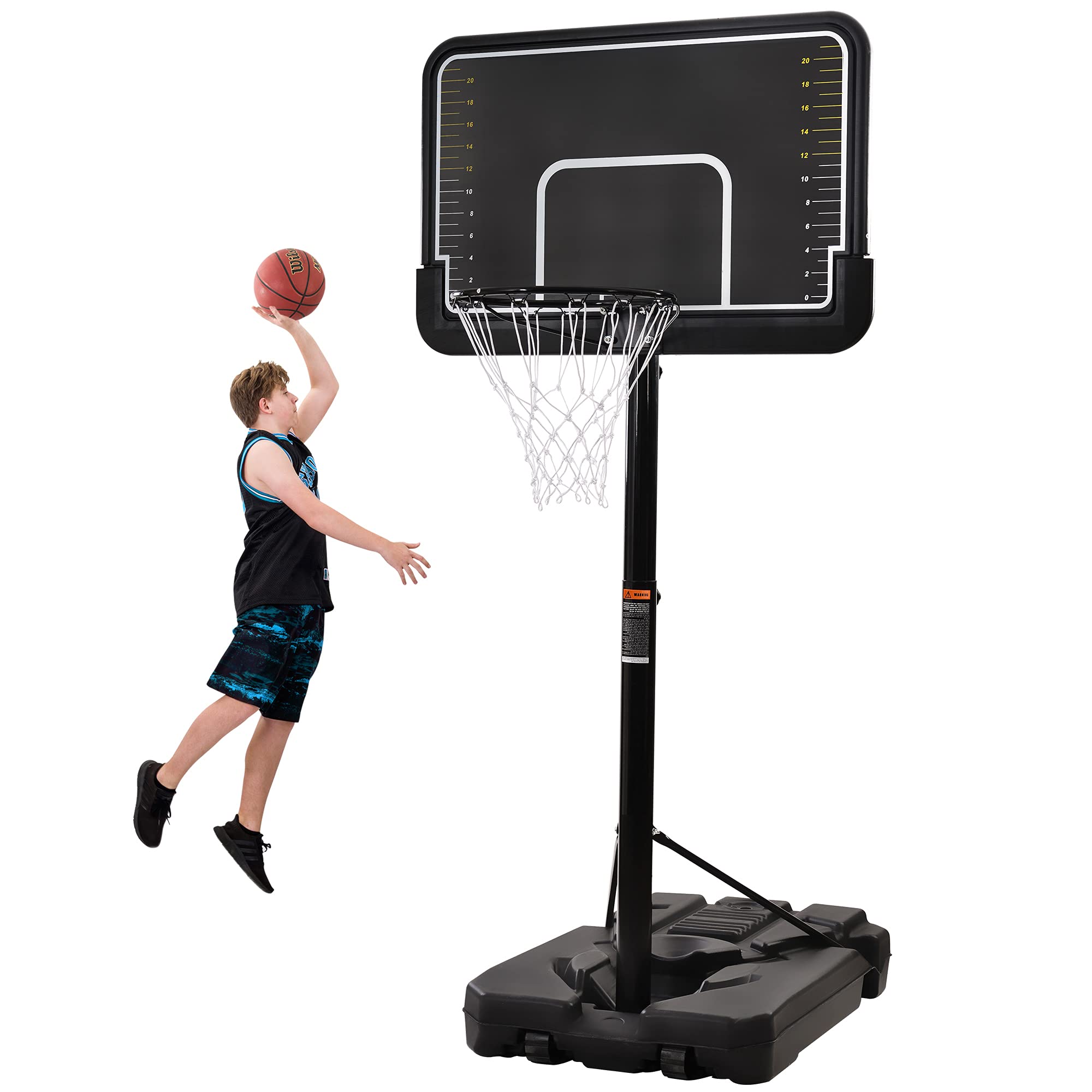 Adjustable Portable Basketball Hoop 6.6-10ft for Outdoor & Driveway Games
