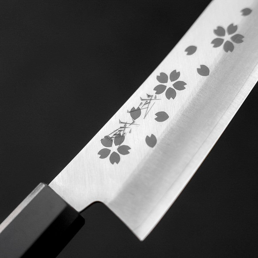 Premium Santoku Knife 150mm - VG-10 Stainless Steel Blade with Polished Sakura Ebony Handle - Ideal for Slicing, Dicing & Chopping Vegetables, Meat & Fish - Perfect for Home Chefs & Professional Kitchens