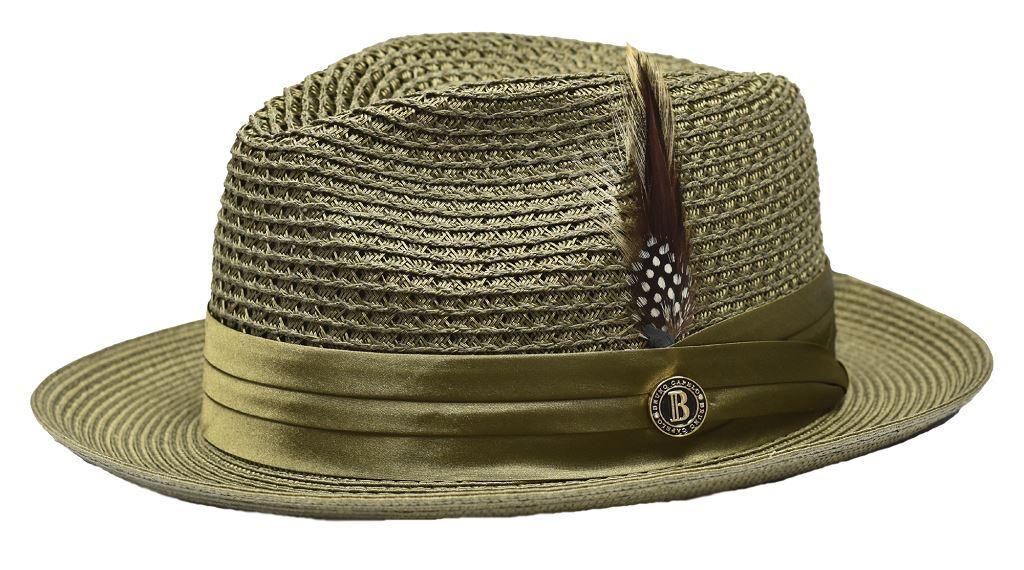 Stylish Olive Fedora Braided Straw Hat for Women - Summer Beach Vacation, Outdoor Garden Party & Fashion Accessory