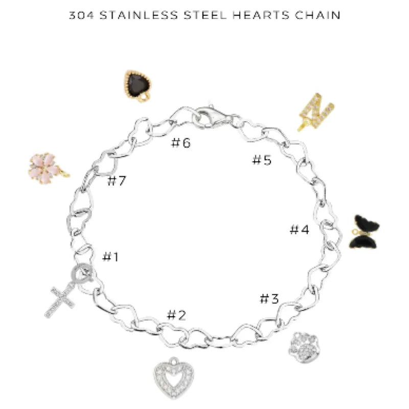 Charm Bracelet with Assorted Charms - Adjustable Silver Bracelet for Women & Girls - Perfect Gift for Birthday, Anniversary & Valentine's Day - $50.00