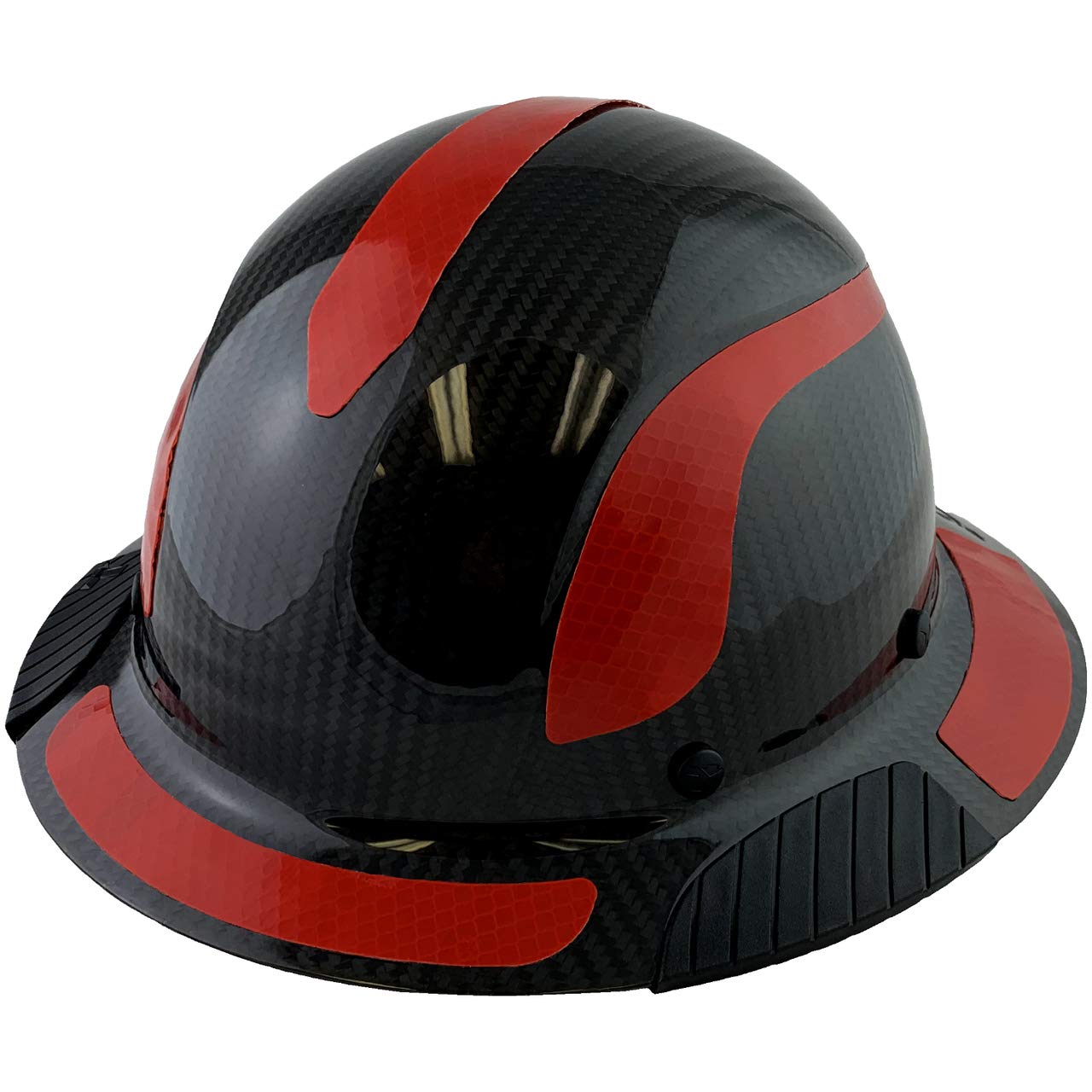 Texas America Safety Company Carbon Fiber Full Brim Hard Hat - ANSI Certified Safety Helmet with Reflective Decals & Tote Bag - Ideal for Construction, Industrial Work & Outdoor Safety Protection