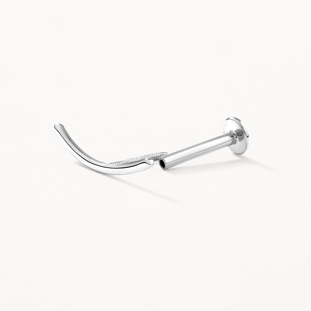 Climber Helix Single Stud Earring in Sterling Silver - Perfect for Cartilage Piercing & Everyday Wear
