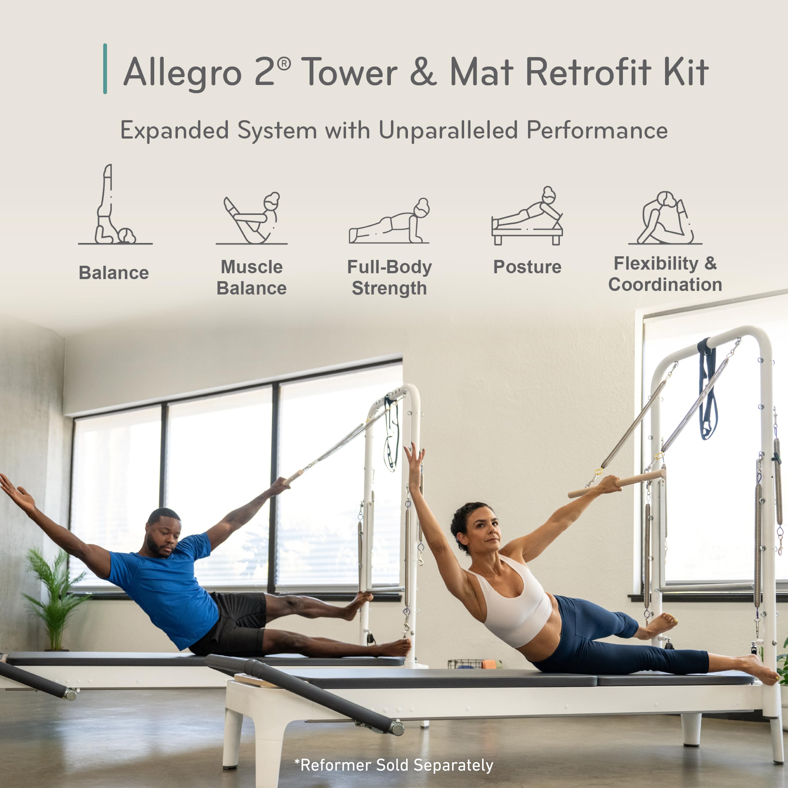 **Balanced Body Mat Retrofit Kit for Allegro 2 Reformer – Pilates Reformer Accessory for Home & Studio Workouts – Enhance Stability & Comfort for Pilates Exercises**