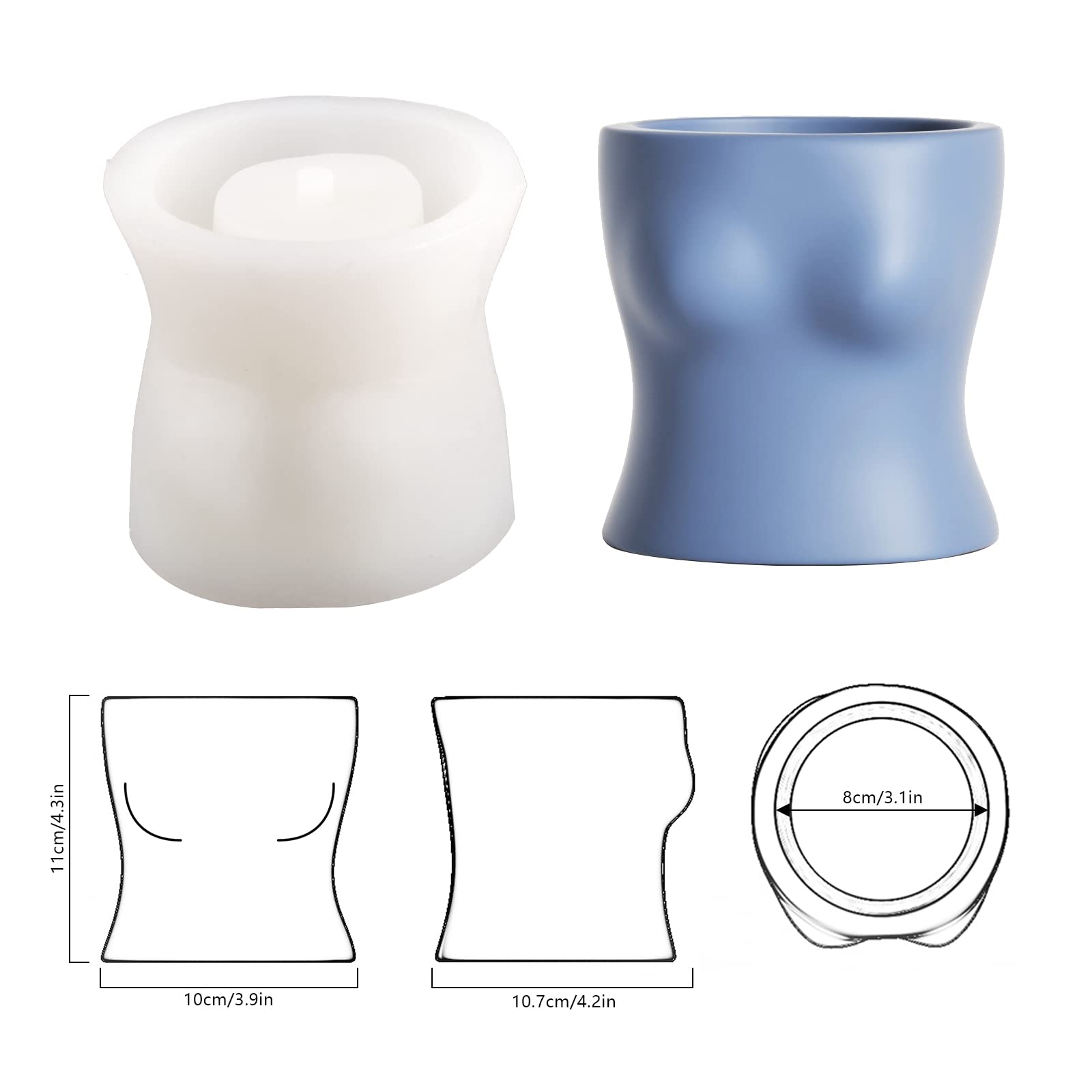 NICOLE Female Body Silicone Mold for Concrete Planters - DIY Flower Pot Casting Kit, Human Body Art Home Decor, Unique Crafts for Garden & Indoor Decor