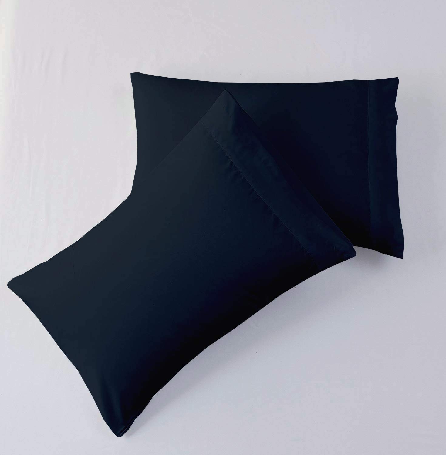 100% Cotton Short Queen Sheet Set - 4 Piece Navy Blue Luxury Bed Sheets, Soft & Breathable, Deep Pocket Fits Up to 16