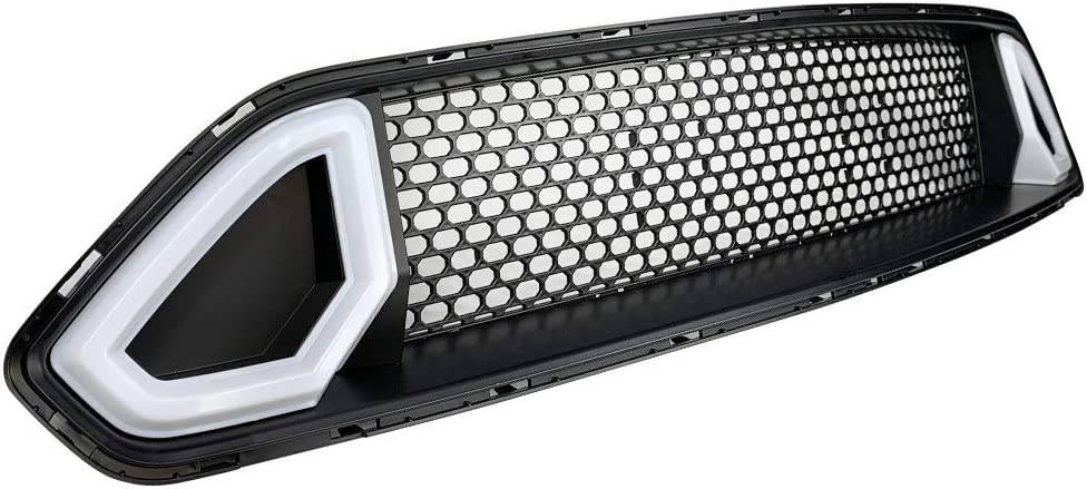 2018-2023 Ford Mustang R-Spec Style Front Grille Replacement - Upper Bumper Grille with Dual Color LED Lights | Perfect for Car Modifications & Performance Upgrades