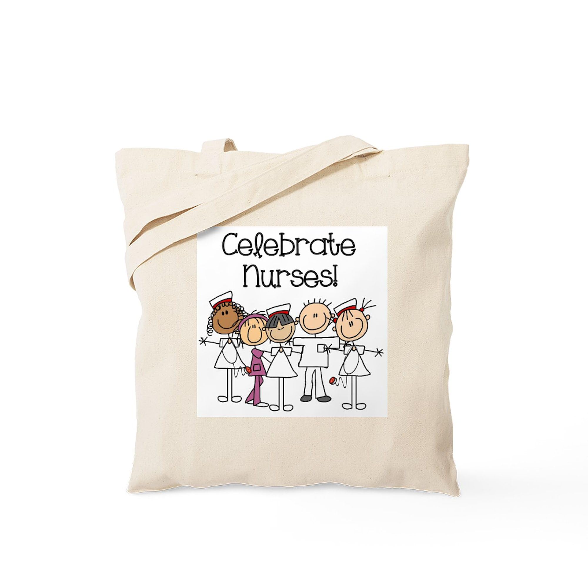 Celebrate Nurses Tote Bag - Natural Canvas Reusable Shopping Bag for Medical Professionals | Perfect for Nurses Week, Hospital Shifts & Everyday Use