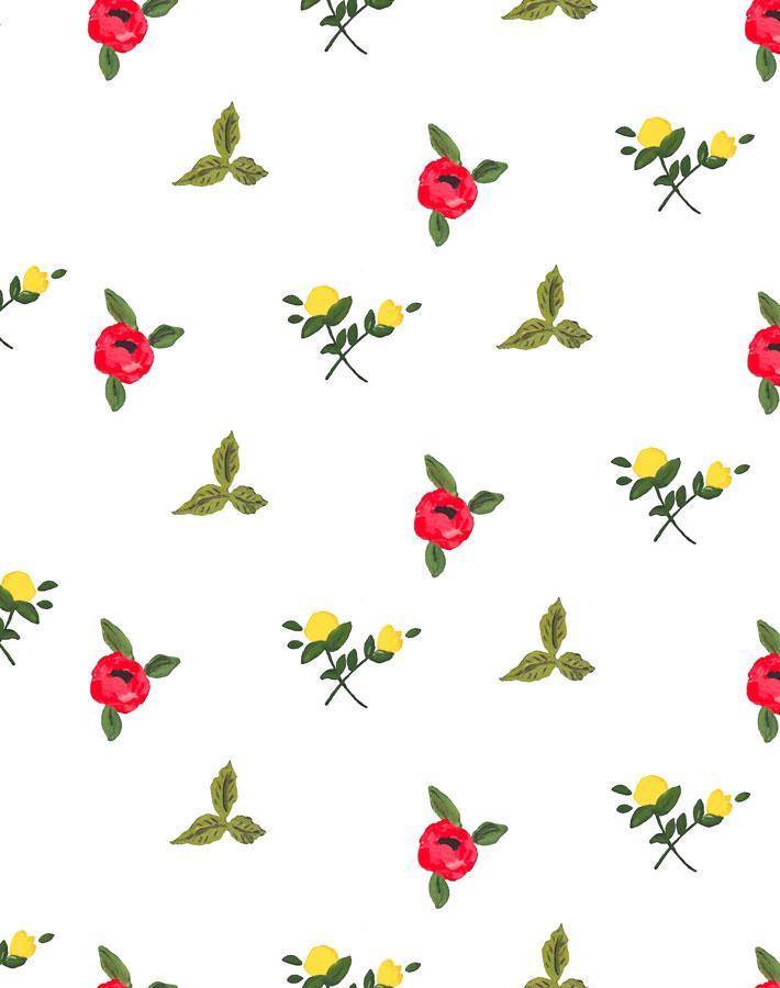 Carly Beck White 'Grand Villa Garden' Wallpaper - Peel and Stick Removable Wallpaper for Bedroom, Living Room, and Home Decor