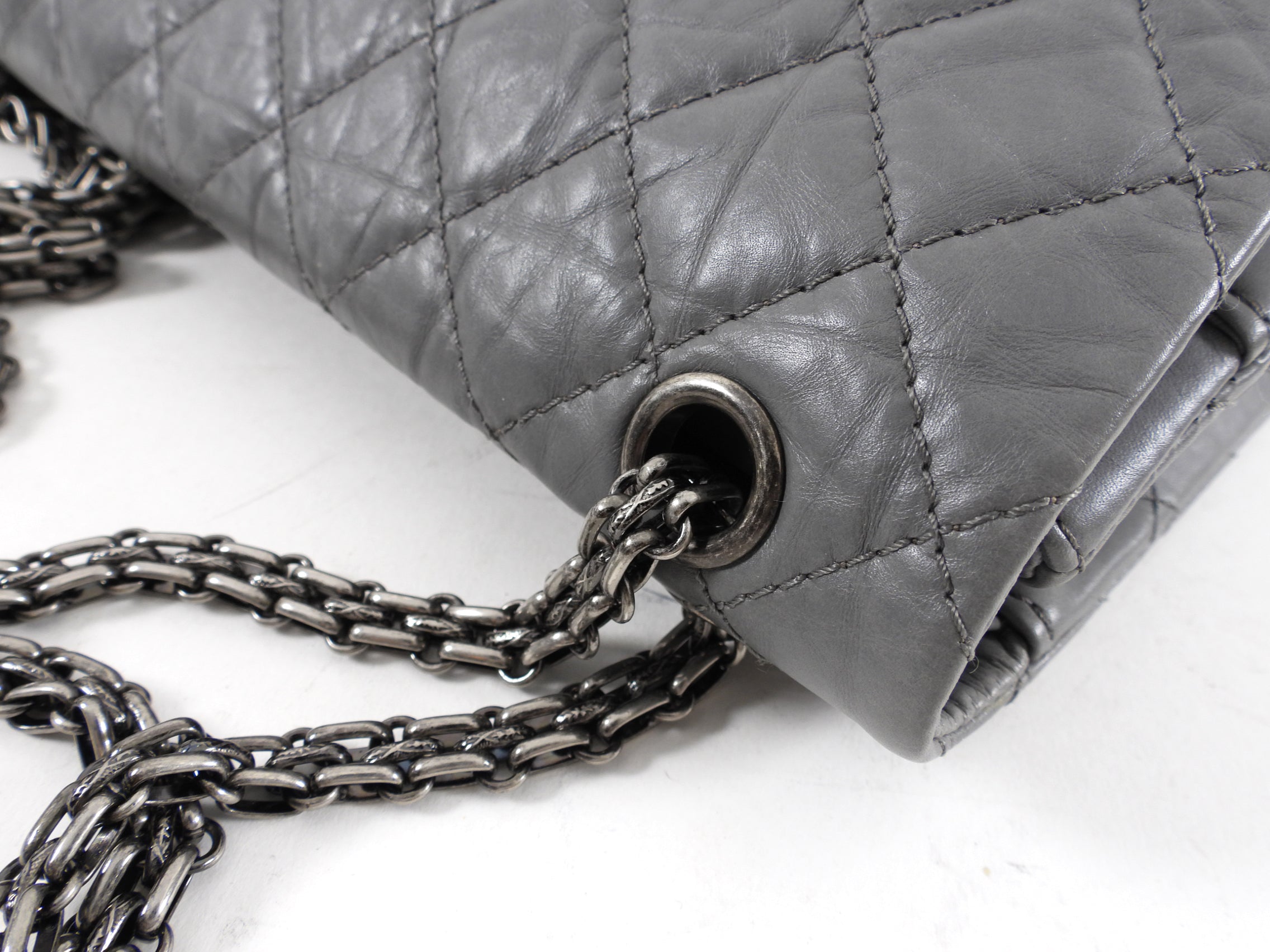 Authentic Chanel Grey Aged Calfskin Medium 226 Double Flap Bag - Luxury Handbag for Women, Perfect for Work, Evening Events & Special Occasions