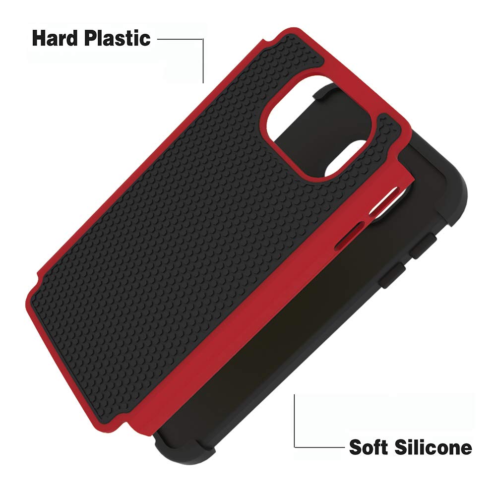 Samsung Galaxy S6 Phone Case with Tempered Glass Screen Protector - Slim Rugged Hybrid TPU Protective Cover for SM-G920V/G920A (Black/Red) | Shockproof & Anti-Scratch | Perfect for Daily Use, Outdoor Activities & Travel Protection