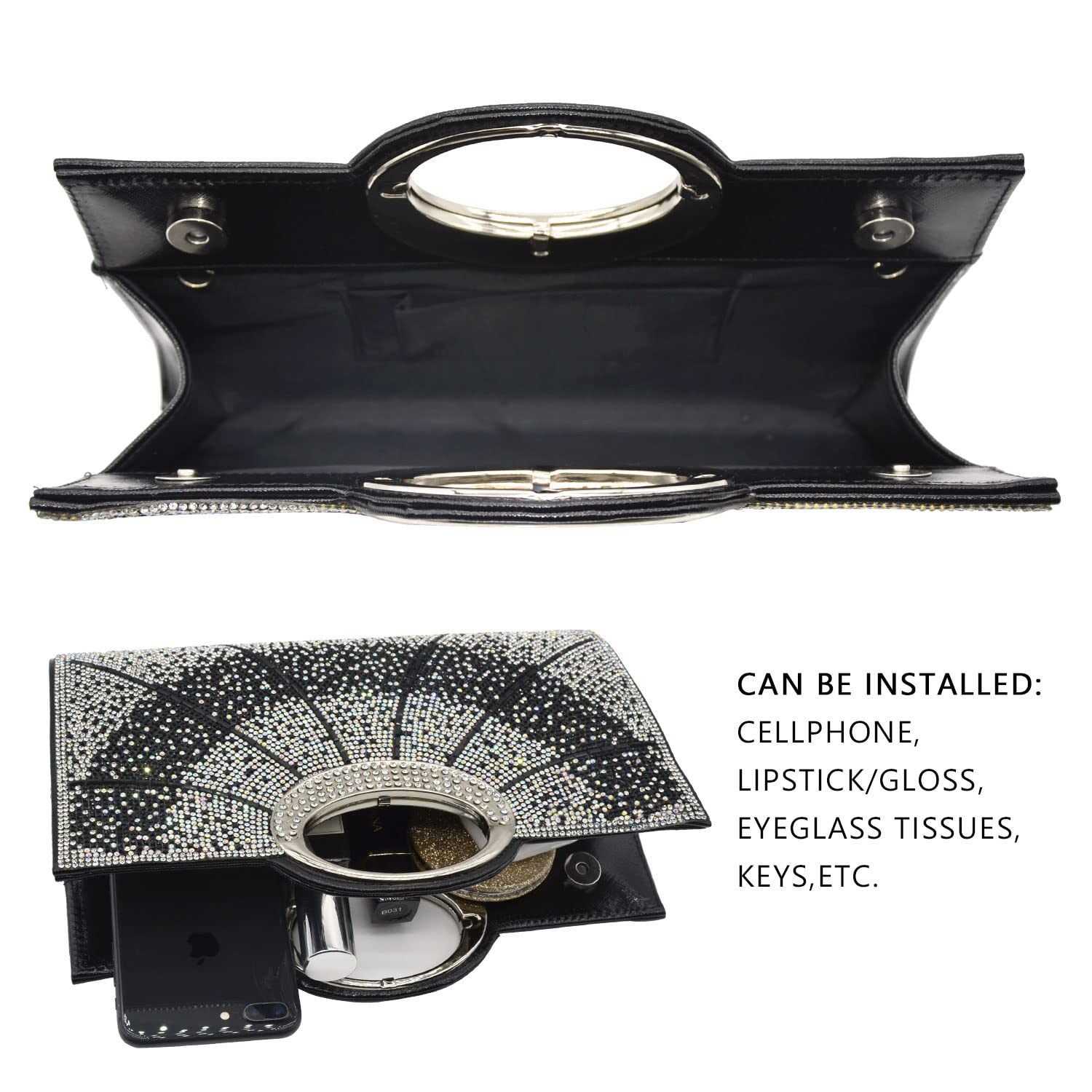 Elegant Rhinestone Clutch Purse for Women - Sparkling Evening Bag for Wedding, Party & Cocktail Events | Perfect for Formal Dinners, Prom & Special Occasions