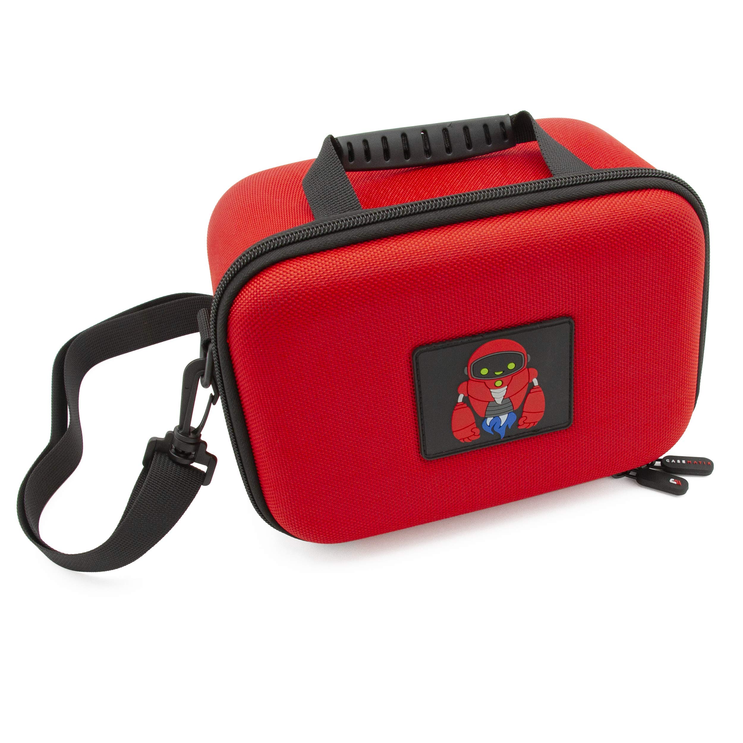 CASEMATIX Hard Shell Travel Case for Nintendo Switch Mario Kart Live Home Circuit - Shockproof Protective Carrying Case with Shoulder Strap & Padded Divider (Red) - Perfect for Travel, Storage & Gaming On-The-Go