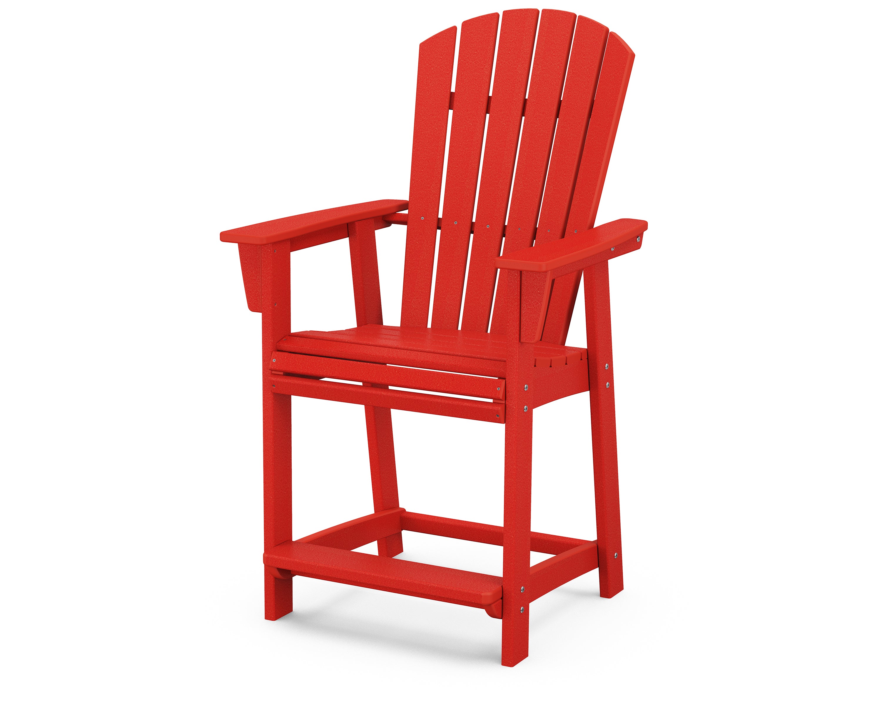 POLYWOOD Nautical Curveback Adirondack Counter Height Chair - Outdoor Bar Stool for Patio, Poolside & Beachfront Dining