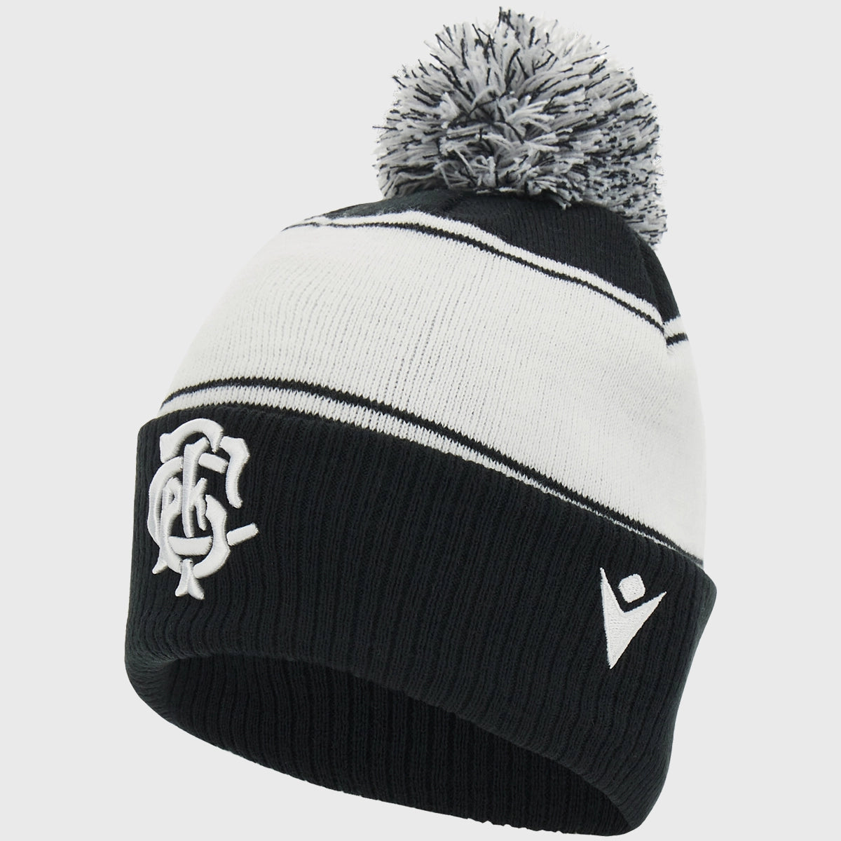 Macron Barbarians Bobble Beanie Hat - Winter Knit Hat with Pom Pom for Men & Women - Perfect for Football Games, Skiing, and Cold Weather Fashion