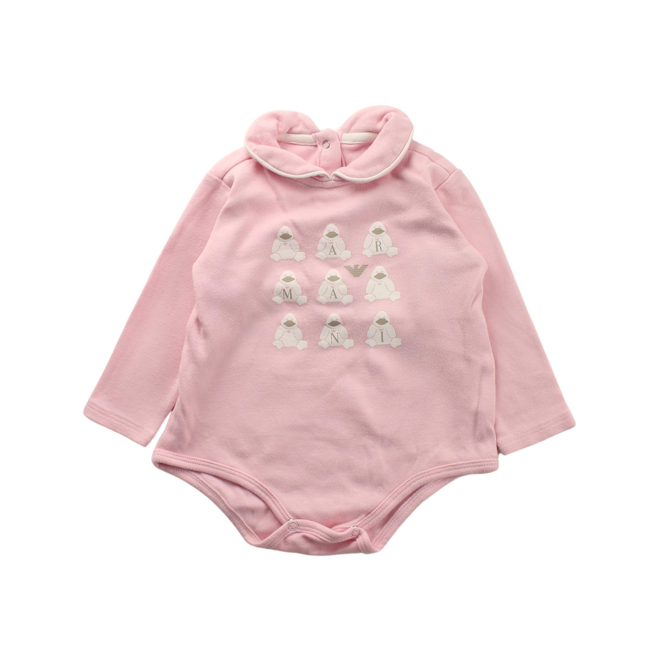 Armani Long Sleeve Bodysuit for Baby Boys & Girls 6-12 Months - Soft Cotton Onesie for Everyday Wear, Playdates & Photo Shoots