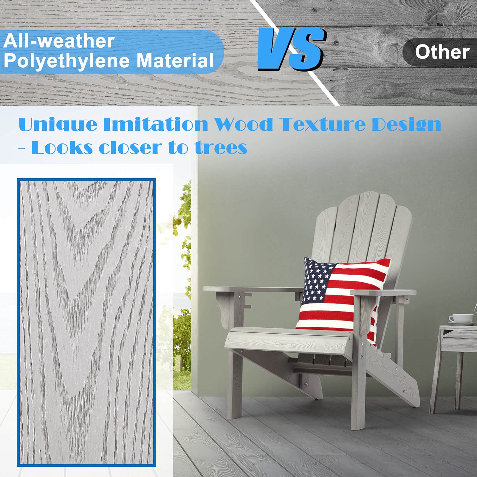 **Weather-Resistant Hard Plastic Adirondack Chair with Cup Holder – Easy to Assemble & Maintain – Comfortable Outdoor Chair for Patio, Backyard, Deck & Fire Pit – Gray – Perfect for Relaxing, Lounging & Entertaining Outdoors**