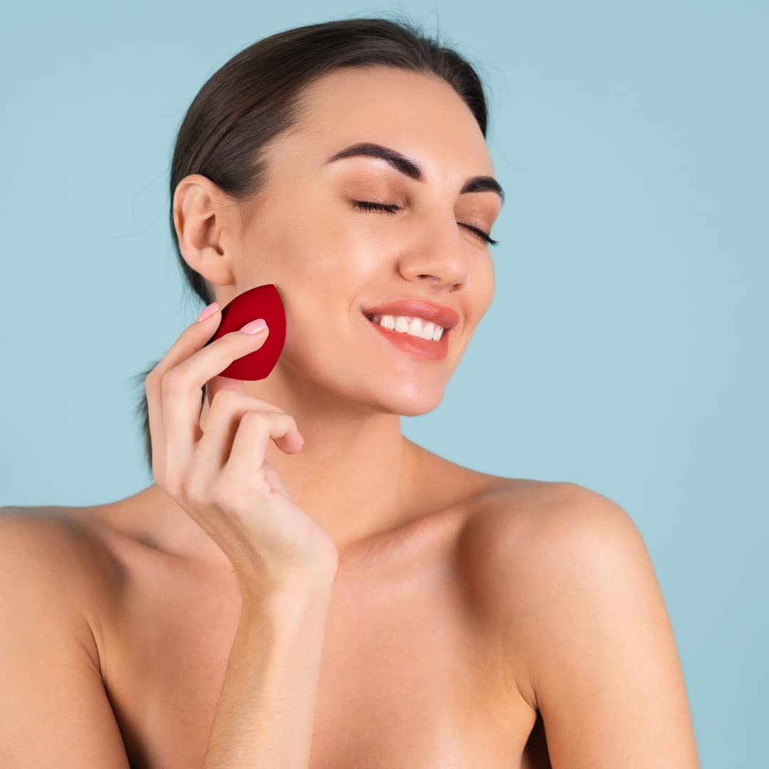 Premium 365 Red Makeup Sponge - Soft, Durable, and Blends Flawlessly for Foundation, Concealer, and Powder | Perfect for Daily Makeup, Travel, and Professional Use