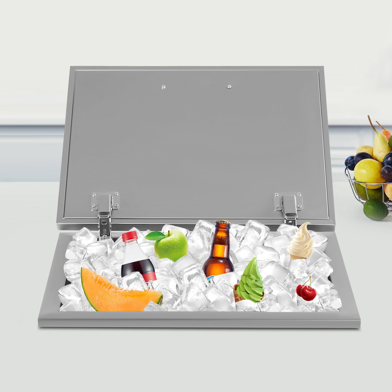 Premium 50L/52.8Qt Stainless Steel Drop-In Ice Chest Cooler - 20