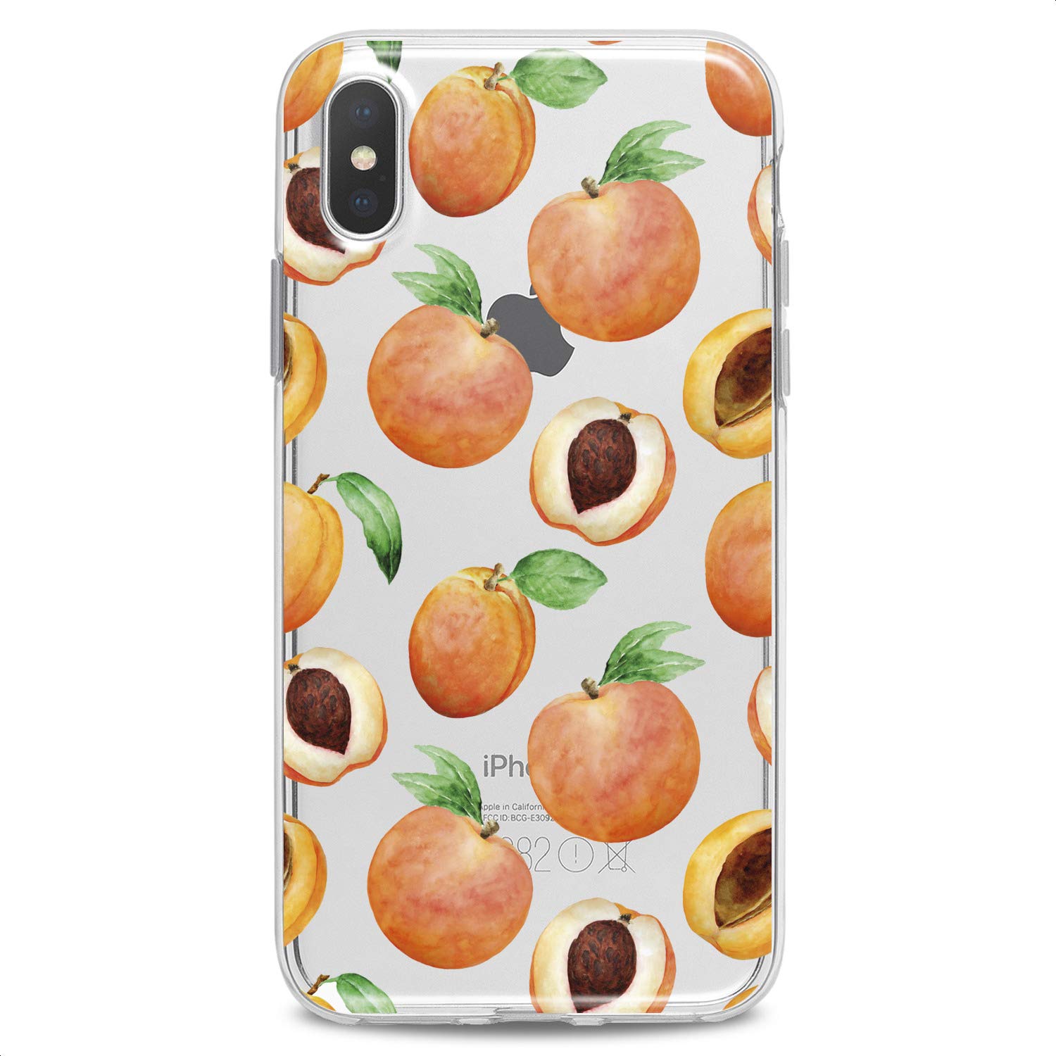 Premium TPU Phone Case for iPhone 16/15/14/13/12/11 Pro Max/Plus/Mini/XS/XR/X/8+/7/6/5/SE - Cute Tropical Fruit Print Design, Slim Flexible Silicone Cover with Peach Theme - Perfect for Everyday Protection & Stylish Accessory