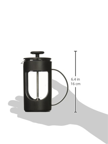BonJour Ami-Matin Unbreakable French Press Coffee Maker - 3-Cup (12.7 oz) Stainless Steel Travel Coffee Press for Camping, Office & Home Use - Durable & Portable Black Coffee Brewer for Outdoor Adventures & Daily Brewing