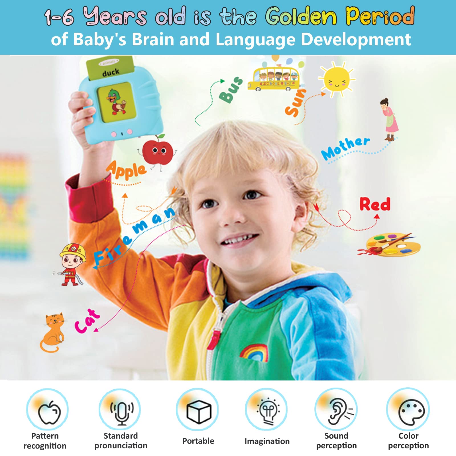 Toddler Learning Toys for 2-6 Year Olds - 224 Sight Words Flash Cards for Speech Therapy & Autism - Perfect for Preschool Education & Birthday Gifts