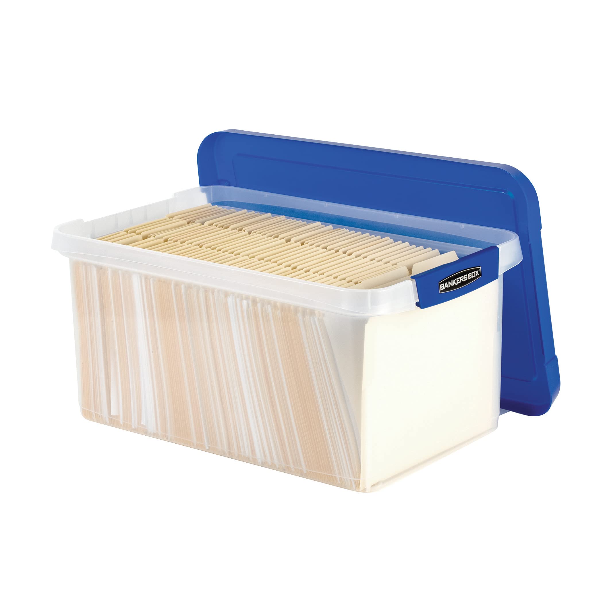 Heavy Duty 20-Inch Plastic Letter File Storage Box - Secure Document Organizer for Office, Home & School Records