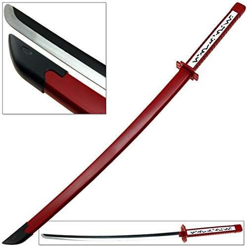 Akame Ga Kill Anime Katana Replica - Deep Red Japanese Samurai Sword for Cosplay, Collection & Display