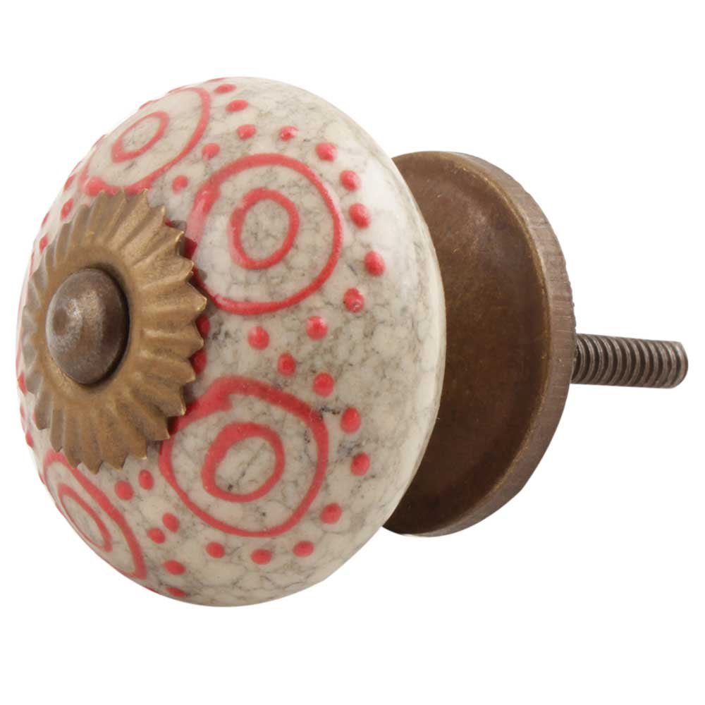 IndianShelf 2-Piece Multicolor Round Crackle Ceramic Drawer Knobs - Elegant Kitchen Cabinet & Dresser Hardware for Home Decor - Perfect for Cabinets, Drawers, and Furniture Upgrades