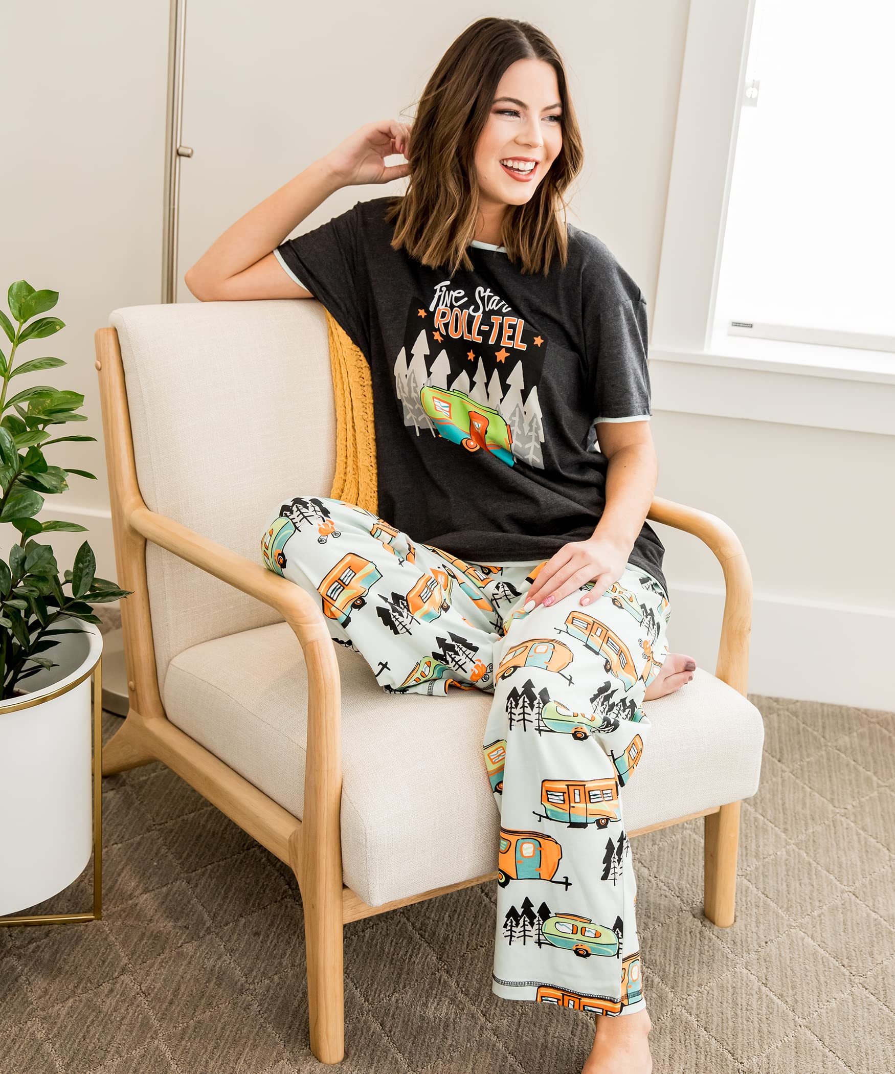 Lazy One Women's Pajama Set - Soft Short Sleeve Sleepwear with Cute Prints, Relaxed Fit for Lounge & Sleep - Perfect for Nighttime Comfort, Weekend Relaxation & Gift Giving