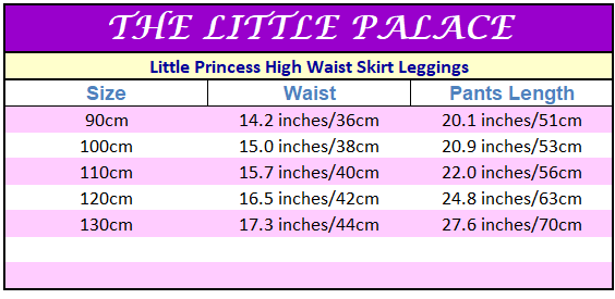 Little Princess High Waist Skirt Leggings for Girls - Soft Stretchy Comfortable Toddler Leggings - Perfect for School, Playdates & Special Occasions