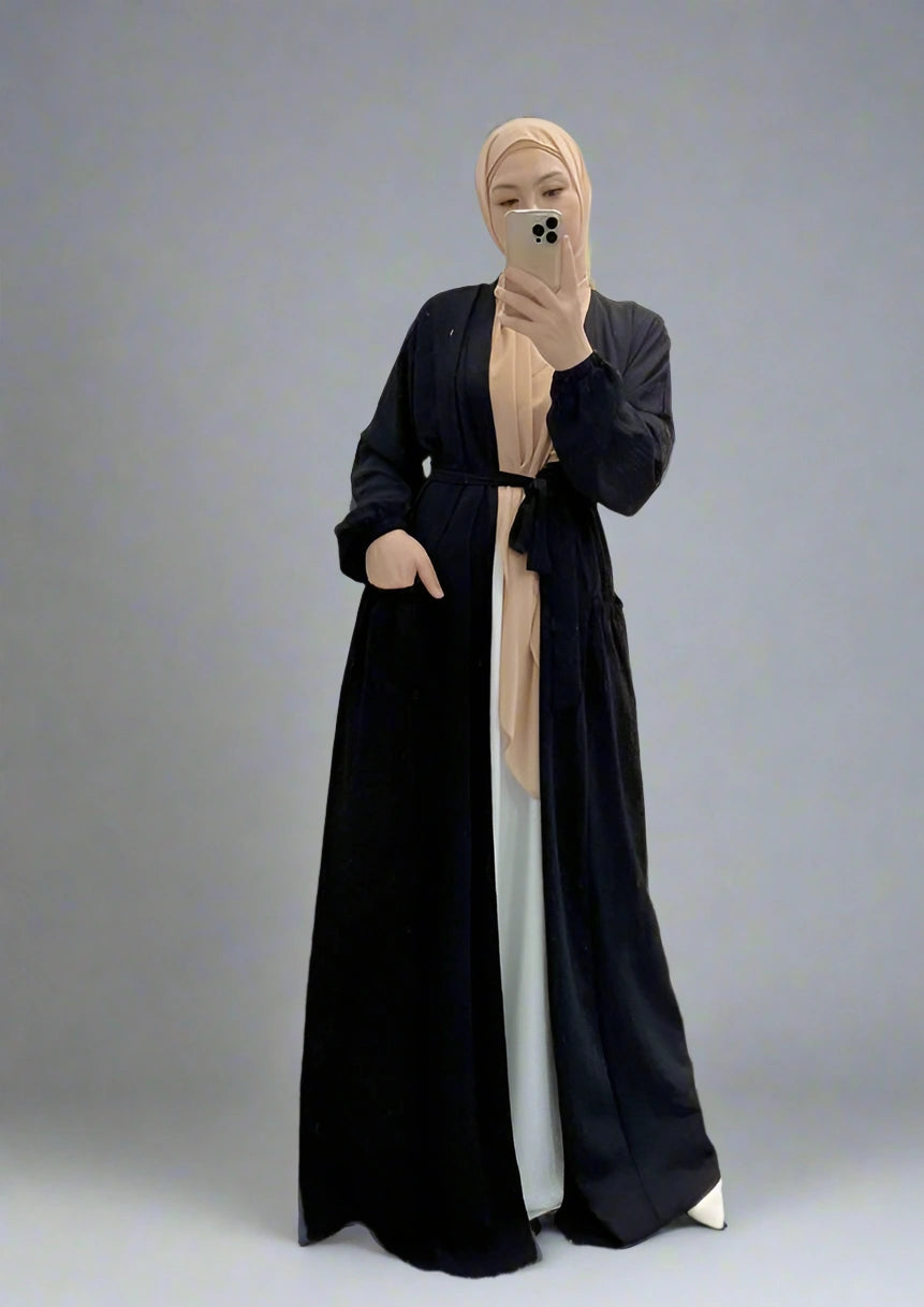 8 Color Options Wrinkle-Free Open Abaya Dress for Muslim Women - Perfect for Prayer, Daily Wear & Special Occasions