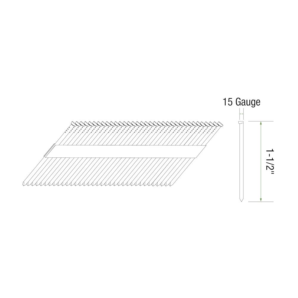 Grip Rite Prime Guard MAXB64902 1-1/2-Inch 316 Stainless Steel 15-Gauge DA-Style Angled Finish Nails, 500 per Belt Clip - Ideal for Trim Work, Cabinetry, and Fine Woodworking Projects