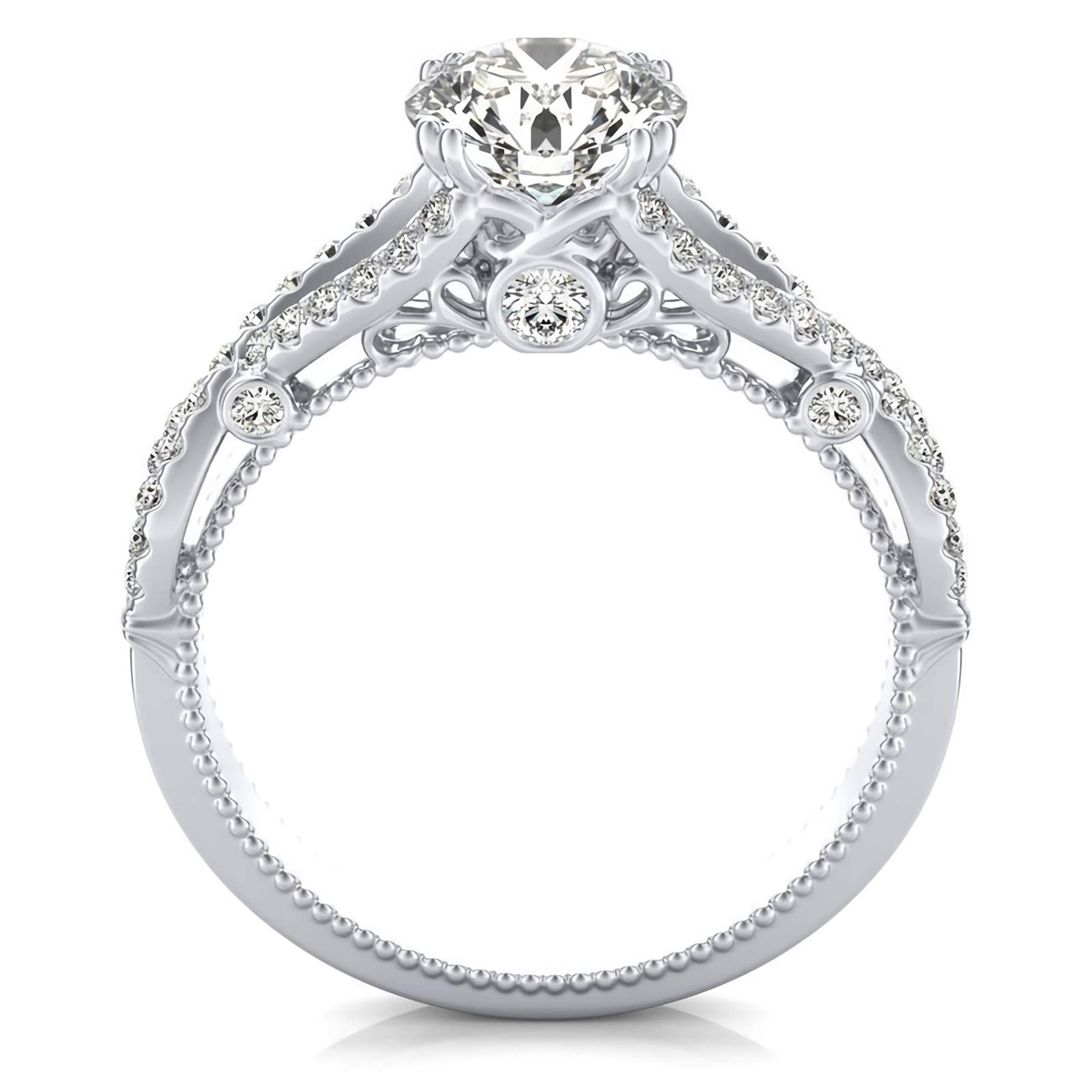 1.28 Carat (ctw) Moissanite Engagement Rings for Women - 10K/14K/18K Gold or Platinum Plated Silver - Sparkling Wedding, Proposal & Anniversary Jewelry Gift